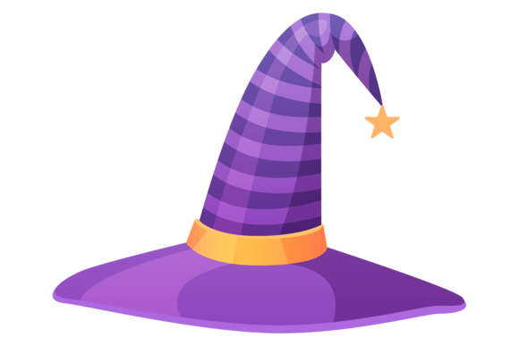 Download Purple Witch Hat Cartoon Icon. Fantasy C - Cartoon Collection