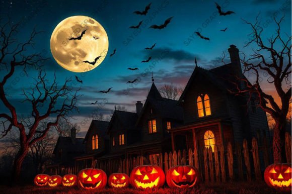 Download A Haunted Halloween Night Background - Night Collection