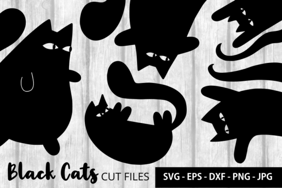 Download Funny Black Cat Silhouette Cut Files - Premium Resources