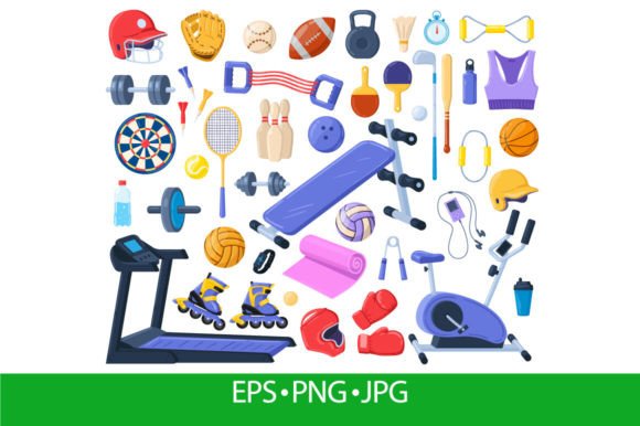 Download Cartoon Sport Fitness Equipment, Gym - Cartoon Collection