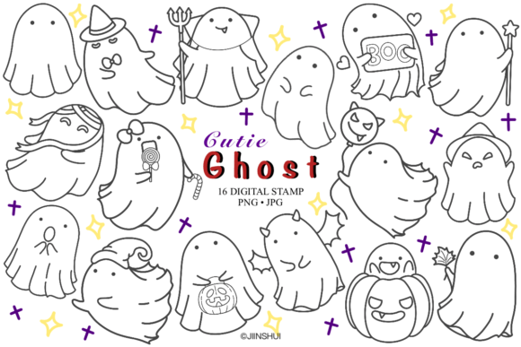 Download Ghost Halloween Digital Stamp, Clip Art - Premium Resources