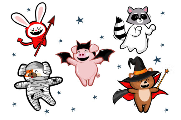 Download Cute Animals in Halloween Costumes Night - Night Collection