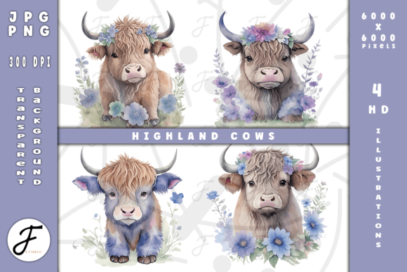 Download Highland Cows | Clipart - Premium Bundle