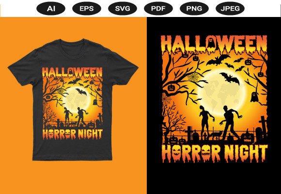 Download Halloween Horror Night T-shirt Design - Night Collection